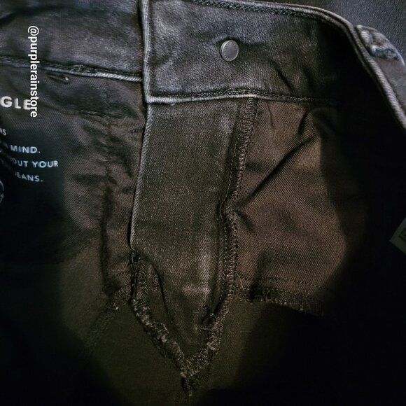 American Eagle Jeans 2 S Dream Jegging Tummy Control Black Wash Stretch Denim - Picture 5 of 13